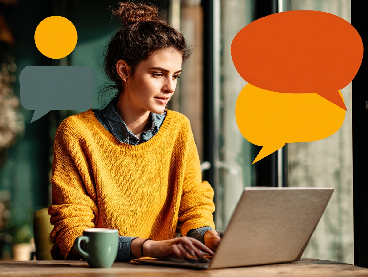 Cliente usando chatbot impulsado por IA