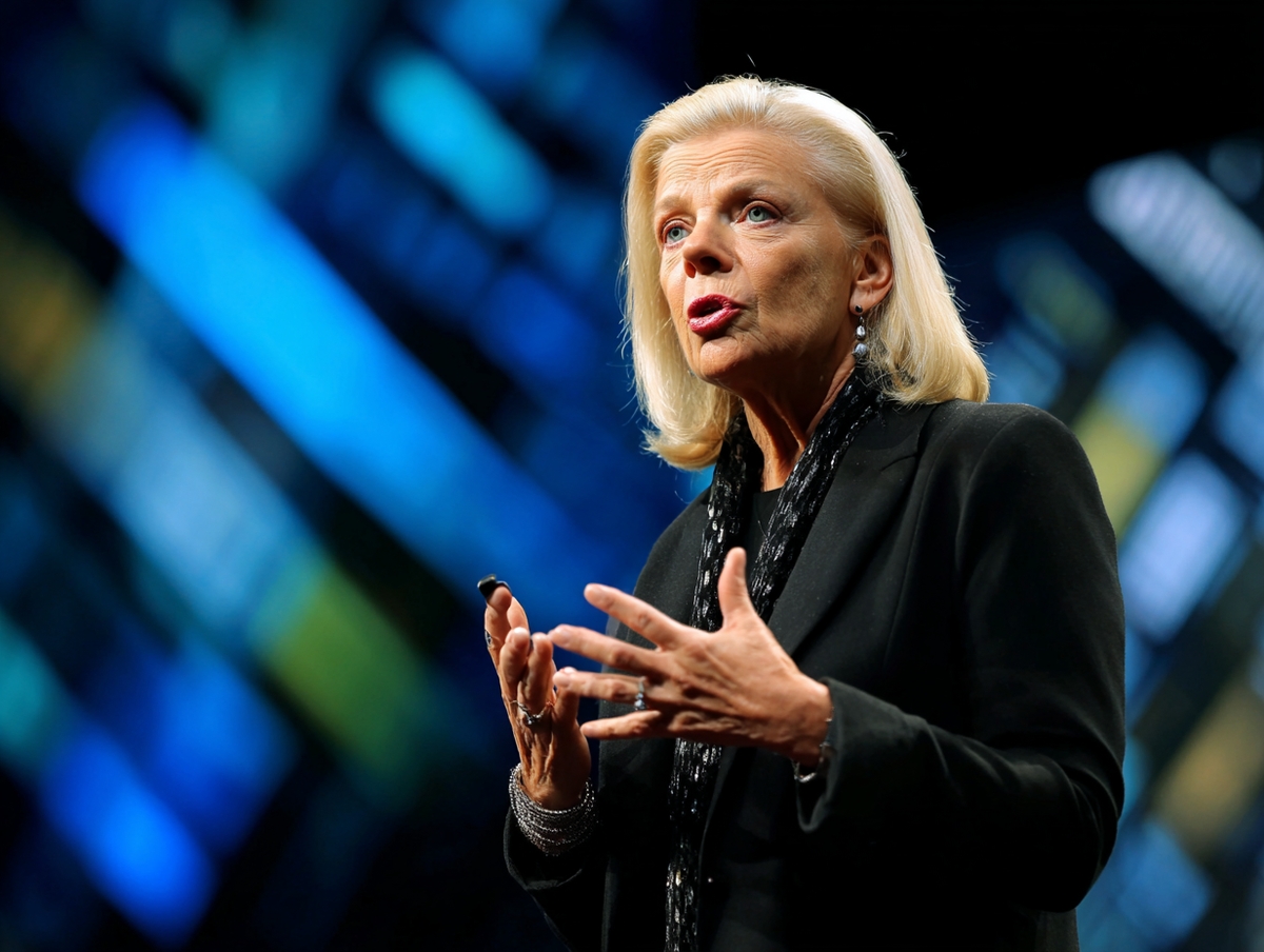 Ginni Rometty hablando sobre Inteligencia Aumentada.