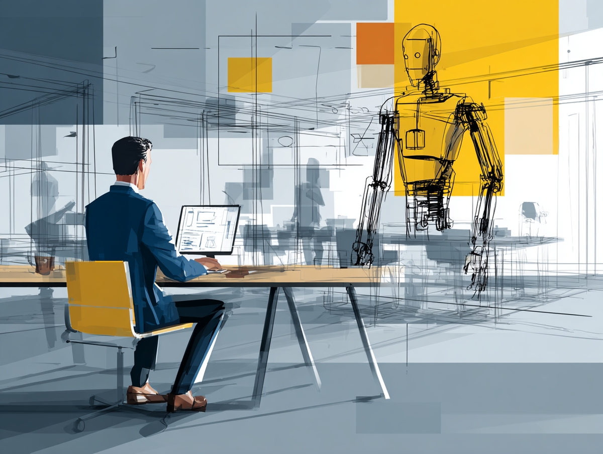Representación visual de automatización empresarial con inteligencia artificial