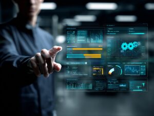 Asistente digital de IA optimizando flujos de producción en software MES